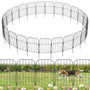 WELDUN Gartenzaun Metall Steckzaun, 25 Paneele, 775 cm – schwarzer Gitterzaun als Beeteinfassung