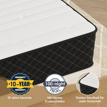 PurrJoys Taschenfederkernmatratze 160x200 cm H3/H4 mit Memory Foam