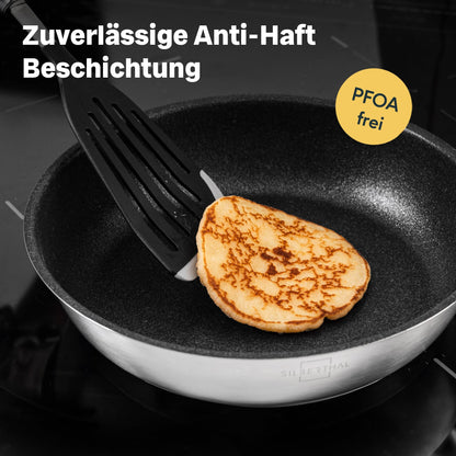 SILBERTHAL Edelstahlpfannen Set - 28cm, 2-teilig, beschichtet/unbeschichtet