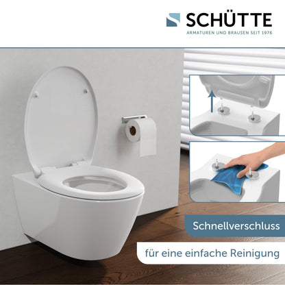Schütte WC-Sitz Oval mit Absenkautomatik, Duroplast, weiss