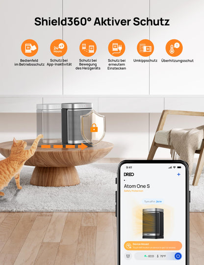 Dreo Heizlüfter Heater314S, 1500 W PTC Keramik mit WLAN und Thermostat