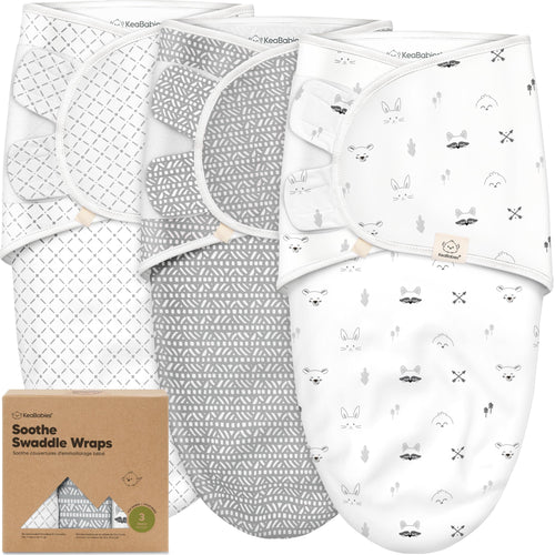 KeaBabies Bio Pucksack 3er-Pack Nordic – Babyschlafsack 0-3 Monate
