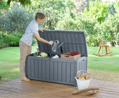 Keter Glenwood Auflagenbox 390L Graphit Holzoptik - Wasserdicht