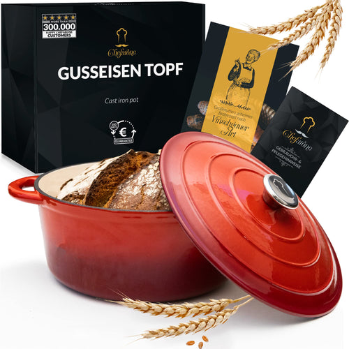 Chefarone Gusseisen Topf Schmortopf - emailliert 26 cm
