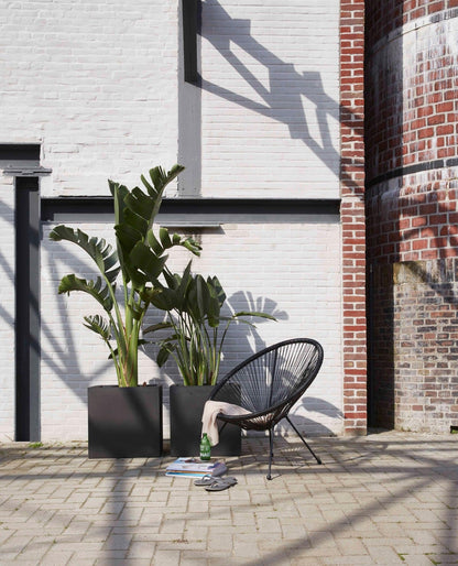 Capi Europe Smooth NL Blumentopf quadratisch 50x50 Schwarz