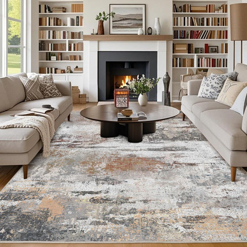 Chicnix Teppich 160x230 Waschbar - Abstrakt Grau Rost Beige