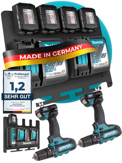 Adlerfokus Wandhalterung für Makita Akkus 18V/14,4V und Ladegeräte mit Lüftungslöchern