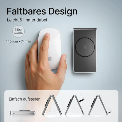 TEGLER Aluminium MagSafe Ladestation für Apple Watch und iPhone Y666