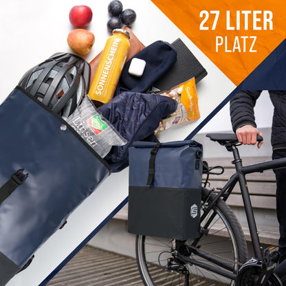 Forrider 3in1 Gepäckträgertasche 27L - Rucksack Umhängetasche