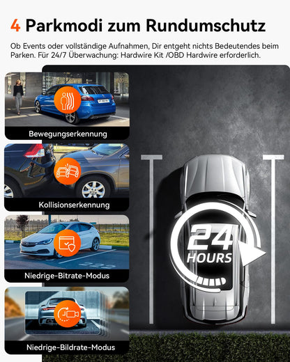 VANTRUE N2X Dual Dashcam Auto vorne innen, 2.7K+1080P HDR, GPS, WiFi