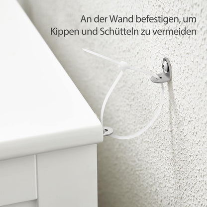 Yaheetech Mehrzweckschrank Kommode Doppeltür Weiss