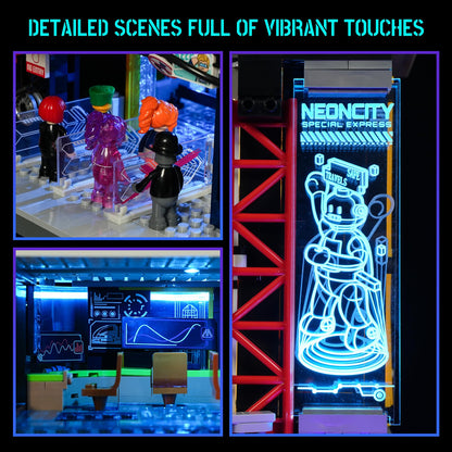 Lumibricks Cyberpunk Schwebezug-Station Baustein-Set mit LED