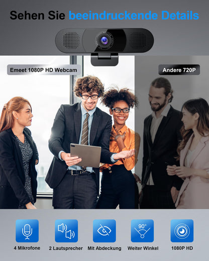 EMEET C980 pro Full HD Webcam - Videokonferenz & Streaming