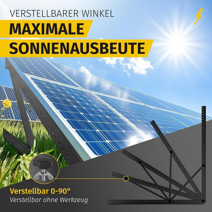 Avoltik Solarpanel Halterung 2er Set aus Aluminium, 0-90°, bis 114 cm