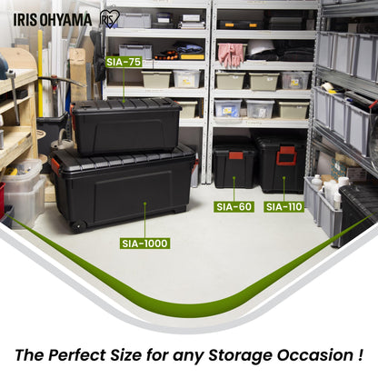 Iris Ohyama SIA-75 Aufbewahrungsbox - 3er-Set Schwarz 75l