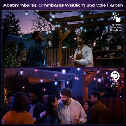 Philips Hue Festavia Globe Aussenlichterkette, 7 m, White & Color