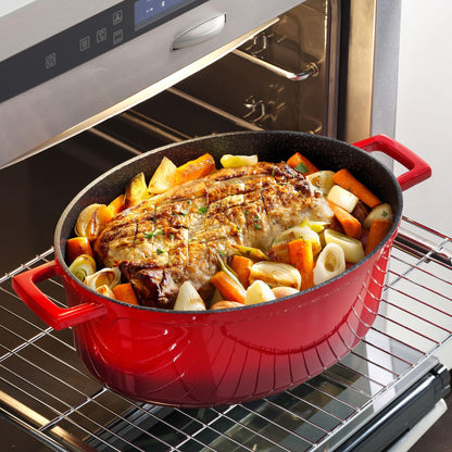 STONELINE Cocotte Bräter Aluguss Beschichtet 32cm 6,6L Induktion Rot