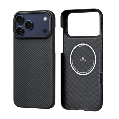 pitaka iPhone 17 Pro Max Schutzhülle Aramidfaser - Schwarz/Grau