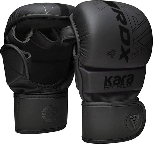 RDX MMA Handschuhe 7 oz Maya Hide Leder für Sparring und Grappling, fingerlos, offene Handfläche