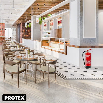 Protex Pulverfeuerlöscher 6 kg ABC Brandklassen mit Halterung