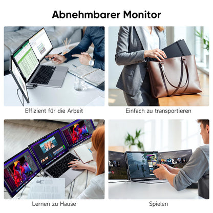 TechPro 2025 14.1" FHD Laptop Monitor Erweiterung IPS Triple