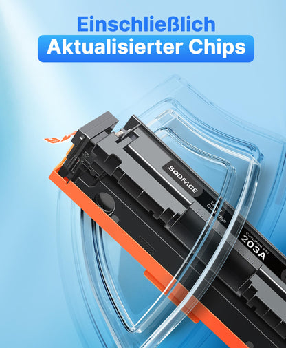 SODFACE 203A Toner Set 4er-Pack kompatibel für HP Color LaserJet Pro