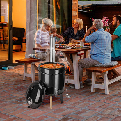 onlyfire Gulaschkanone mit Grillfunktion 14L emailliert