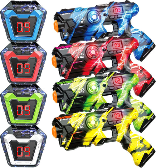 Kukiwhy Lasertag Set mit 4 Laserpistolen und 4 LED-Westen, ergonomische Bauform