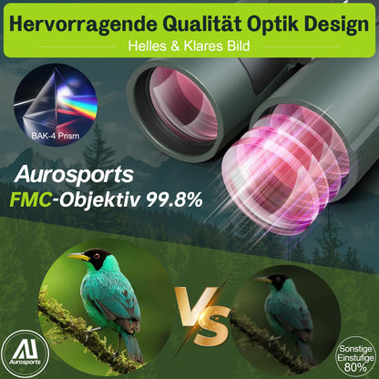 Aurosports 15x56 HD Fernglas Grosses Sichtfeld für Erwachsene - Grün