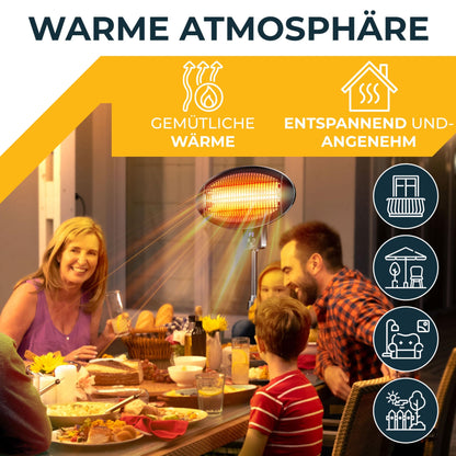 KESSER Infrarot Heizstrahler Outdoor/Indoor 2000W Schwarz