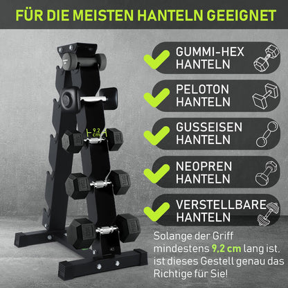 PhysKcal 5-Tier Kurzhantel Rack – Hantelablage Ständer