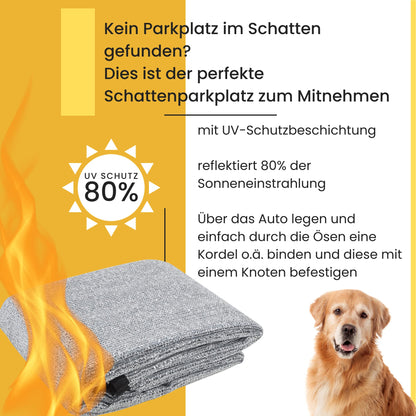 Schattennetz Auto Hund – Alu Hitzeschutz UV-Schutz 4x6 m