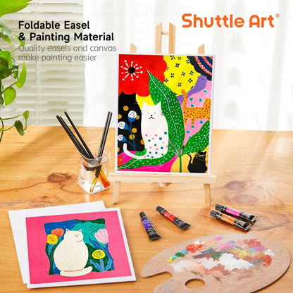 Shuttle Art Acrylfarben-Set, 54-teiliges Malset mit Tischstaffelei