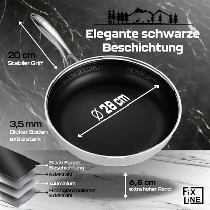 FIXLINE® BLACK FOREST Bratpfanne 28cm – Induktion Antihaft