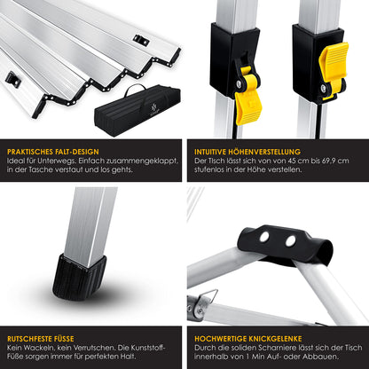 KESSER® Campingtisch faltbar aufrollbar 90x53cm - Silber