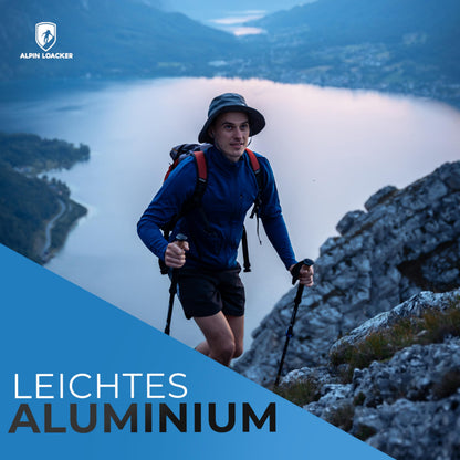 Alpin Loacker Teleskop Wanderstöcke Aluminium mit Korkgriff, rot