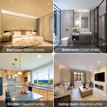 ALUSSO LIGHTING Einbaustrahler LED - 15W, 3CCT Dimmbar, 6er Set