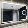 STARLEAD LED Badspiegel 120x70cm. Spiegel mit dimmbarer LED, Vergrößerung und Antibeschlag zur Wandmontage.