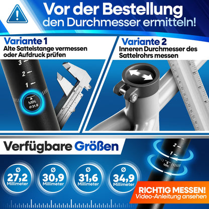 Nextcover gefederte Sattelstütze Comfort-Spring, 27.2-34.9 mm