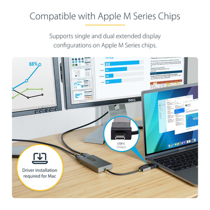 StarTech.com USB A/C HDMI Dual Monitor Adapter 4K (107B-USB-HDMI)