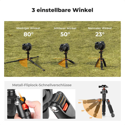 K&F CONCEPT Mini Stativ S225A1+BH-25, Tischstativ mit 360° Kugelkopf