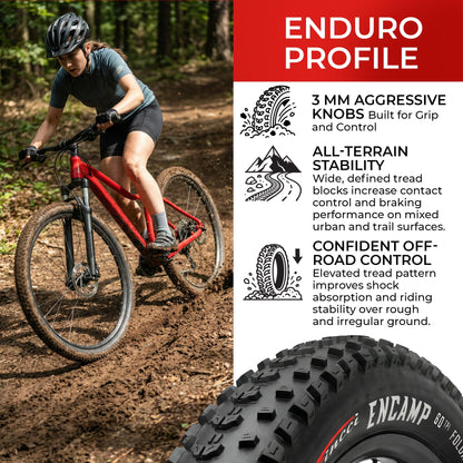 Fincci Fahrradreifen 27.5 x 2.25 Zoll Kevlar faltbar 2er-Pack