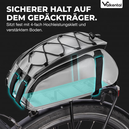 Valkental 3in1 Gepäckträgertasche mit Rucksackfunktion, 10 Liter