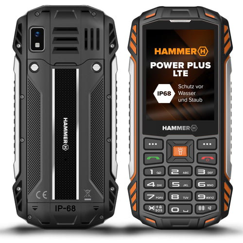 Hammer H Power Plus LTE Outdoor-Handy mit 4000-mAh-Akku, schwarz