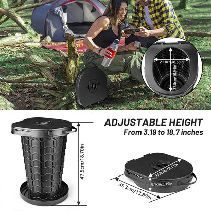 Hesanzol Campingtoilette XXL, faltbare Reisetoilette, höhenverstellbar