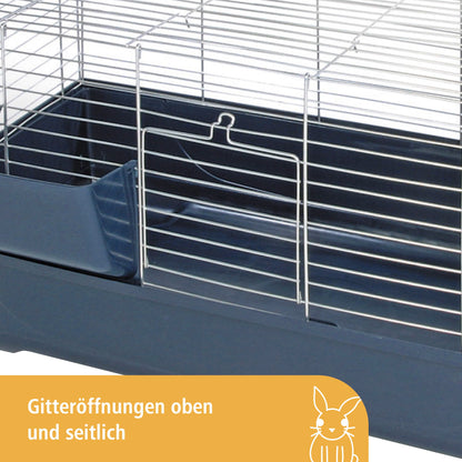 Gabbia Baldo Kaninchenkäfig - 100x53x46 cm dunkelblau