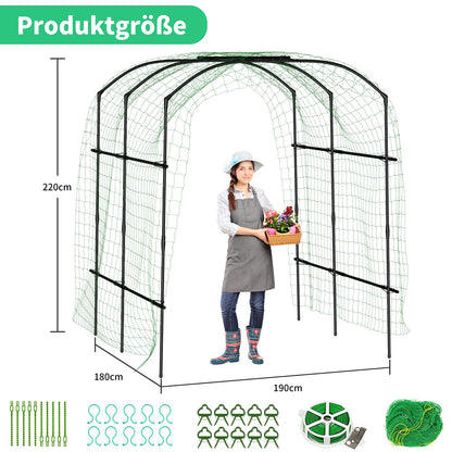 SUNYRISY Gartenbogen Rankgitter mit Ranknetz, PE-Metall, 220 cm