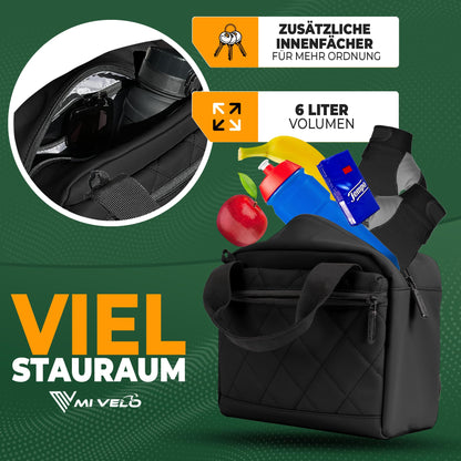 MIVELO Lenkertasche für KLICKfix – wasserabweisend, 7 L, schwarz