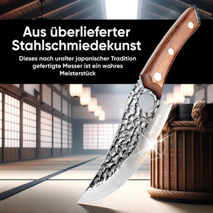 Matsato Küchenmesser Profi 15 cm, japanischer Stahl, Eichenholzgriff