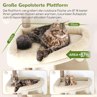 Globlazer Kratzbaum F83 XXL 213cm für grosse Katzen - Beige